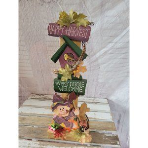 Halloween fall scarecrow country folk art birdhouse fall decor home kitchen